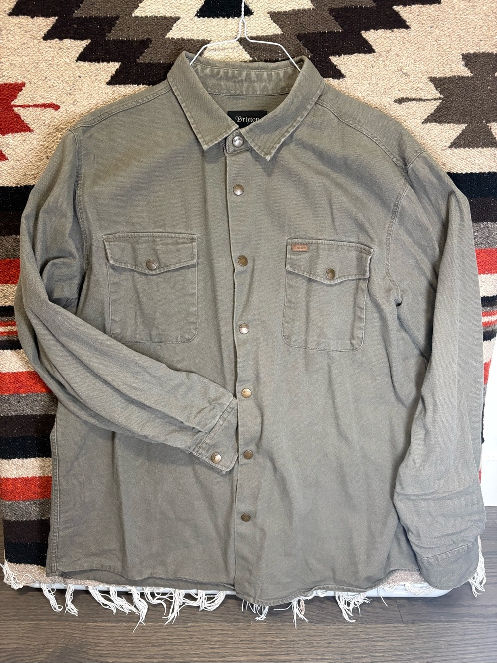 Brixton Olive Green Button-Up Work Shirt
